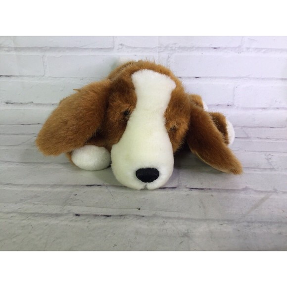 Steven Smith Puppy Dog Laying Plush Stuffed Animal Toy Tan  Steven Smith Puppy Dog Laying Plush Stuffed Animal Toy Tan Brown White Hound